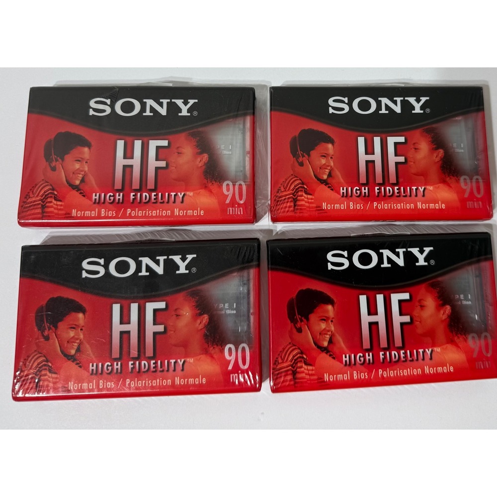 4 Pack Sony HF 90 High Fidelity Audio Cassette Tapes Type I Normal Bias C-90HFL